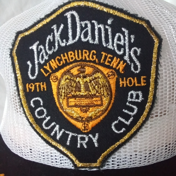 Vintage Jack Daniels Country Club Cap 19th Hole White & Black Mesh Snap Back Hat - Picture 7 of 13